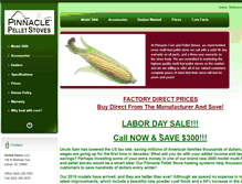 Tablet Screenshot of pinnaclecornstoves.com